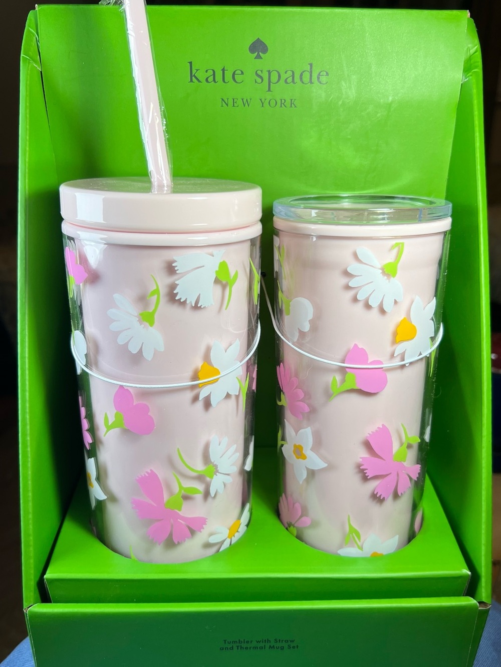 kate spade Pink Floral Tumbler & Thermal Mug Set